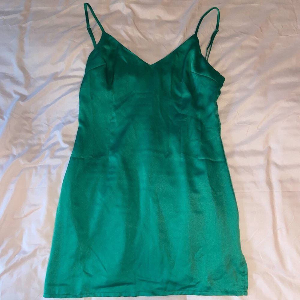 Princess Polly Green Satin Mini Dress size 4